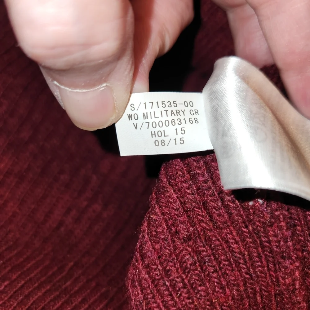 Banana Republic Burgundy Crew Neck Sweater Size M Wool Italian Yarn Elbow Patch